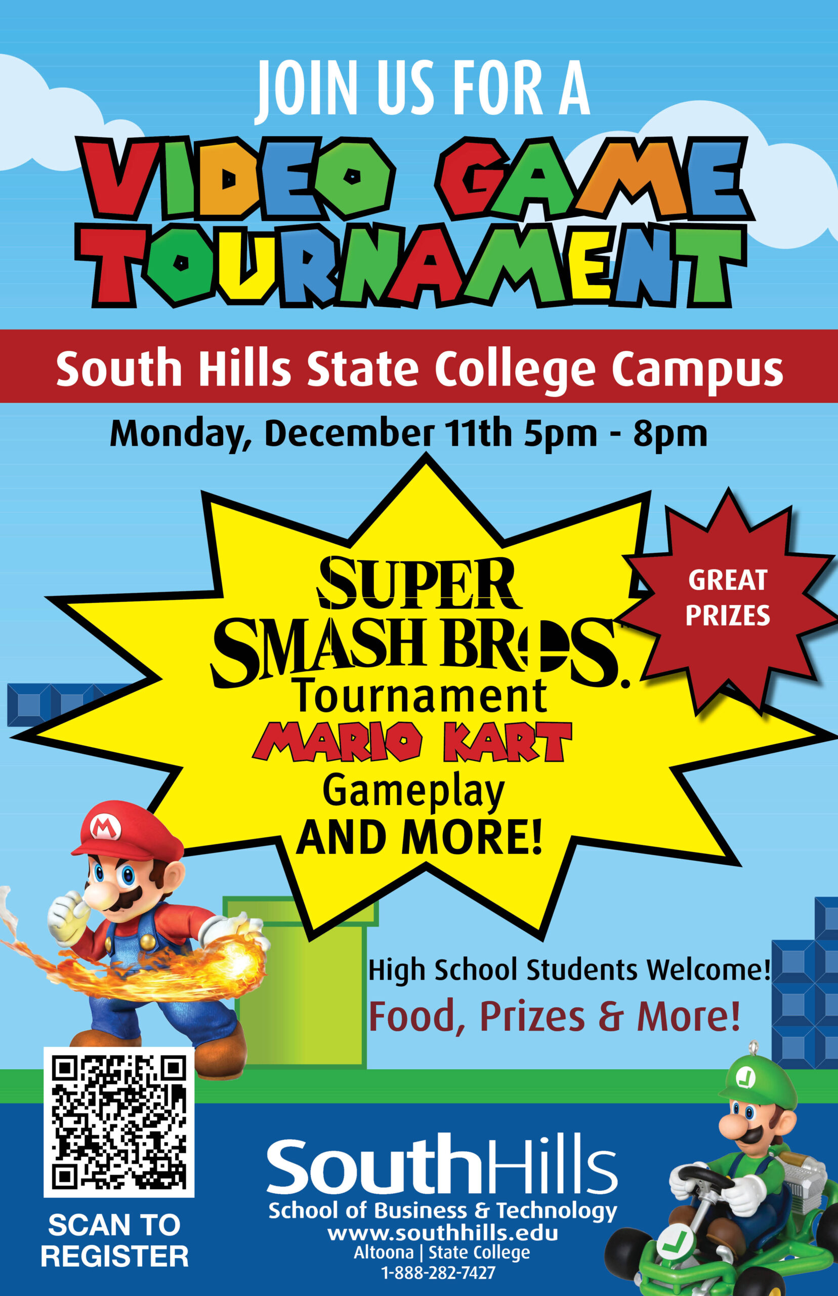 Video Game Tournament Event South Hills School of Business & Technology